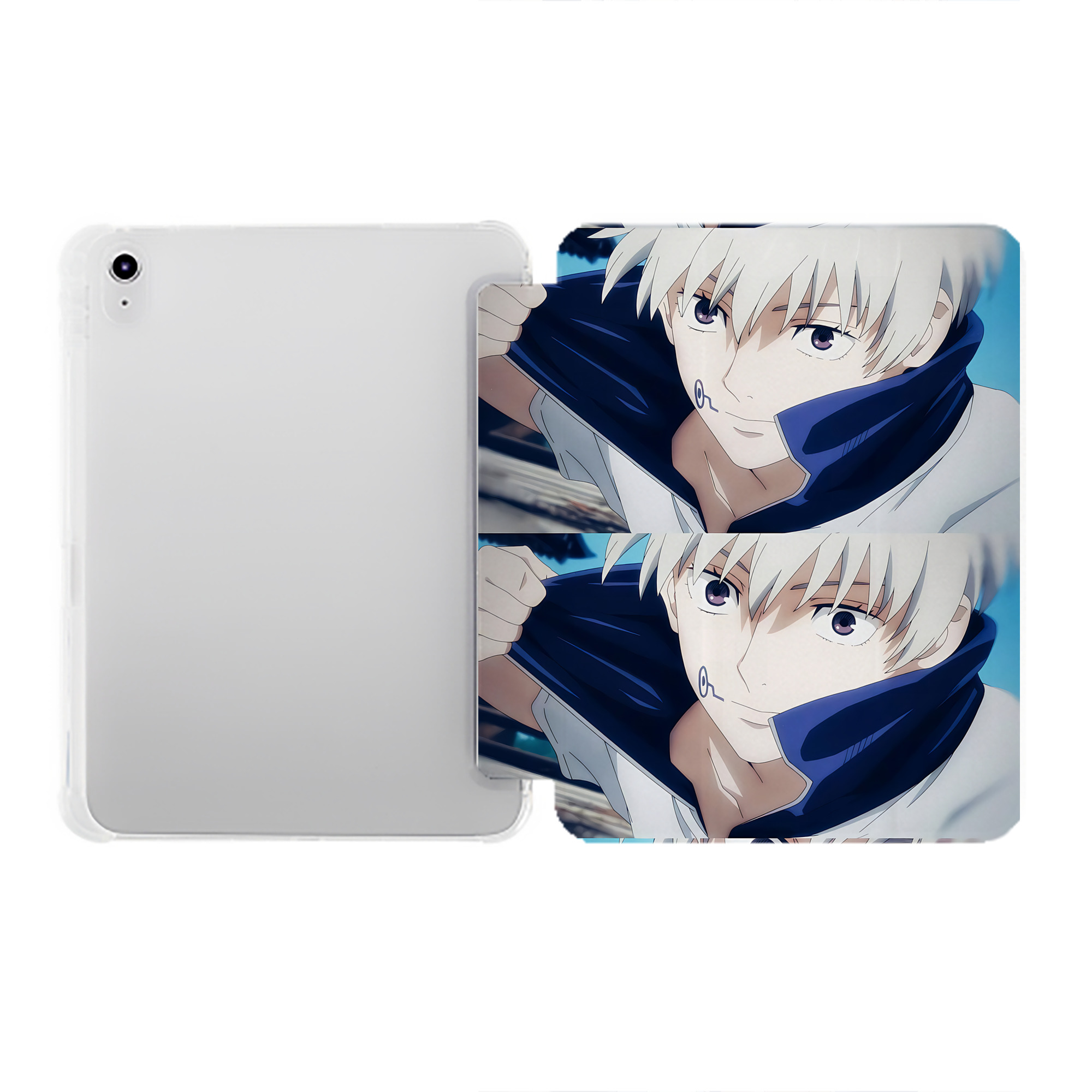 （画像用） 呪術廻戦 Jujutsu Kaisen IPad ケース ペン収納付き 三つ折りスタンド PUレザー×シリコン 対応機種9.5/10.5/10.9インチ
